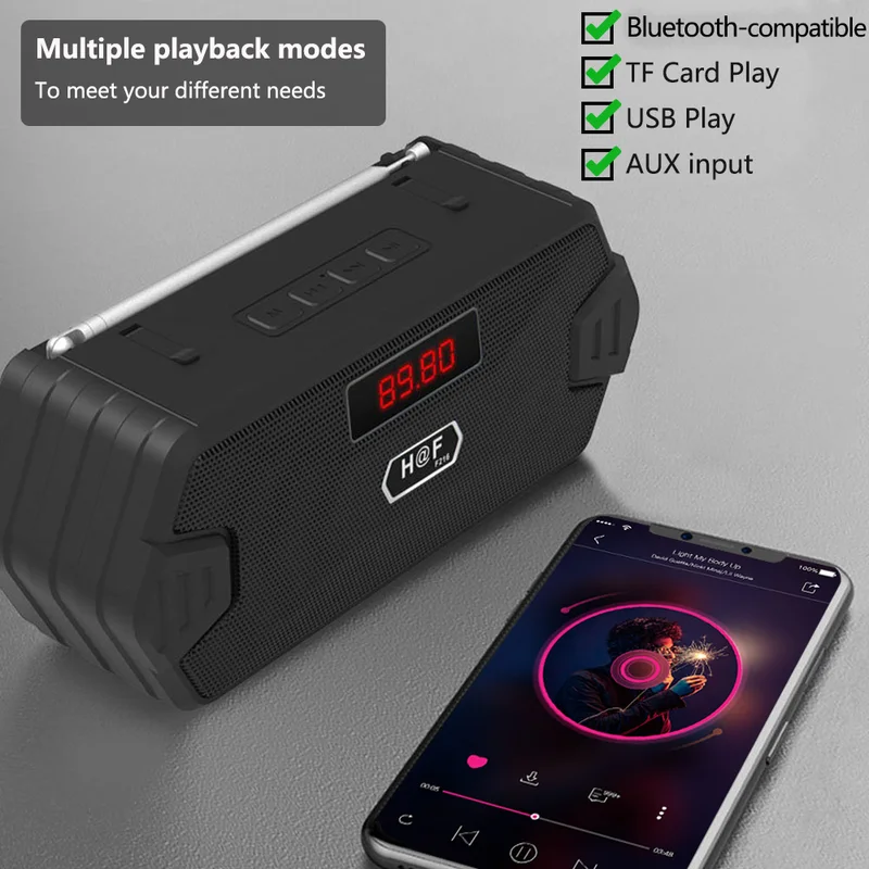 ZENX Portable Wireless Speaker Bt-compatible Outdoor USB Speakers With FM Radio Receiver AUX TF MP3 Loudspeaker For Phone PC