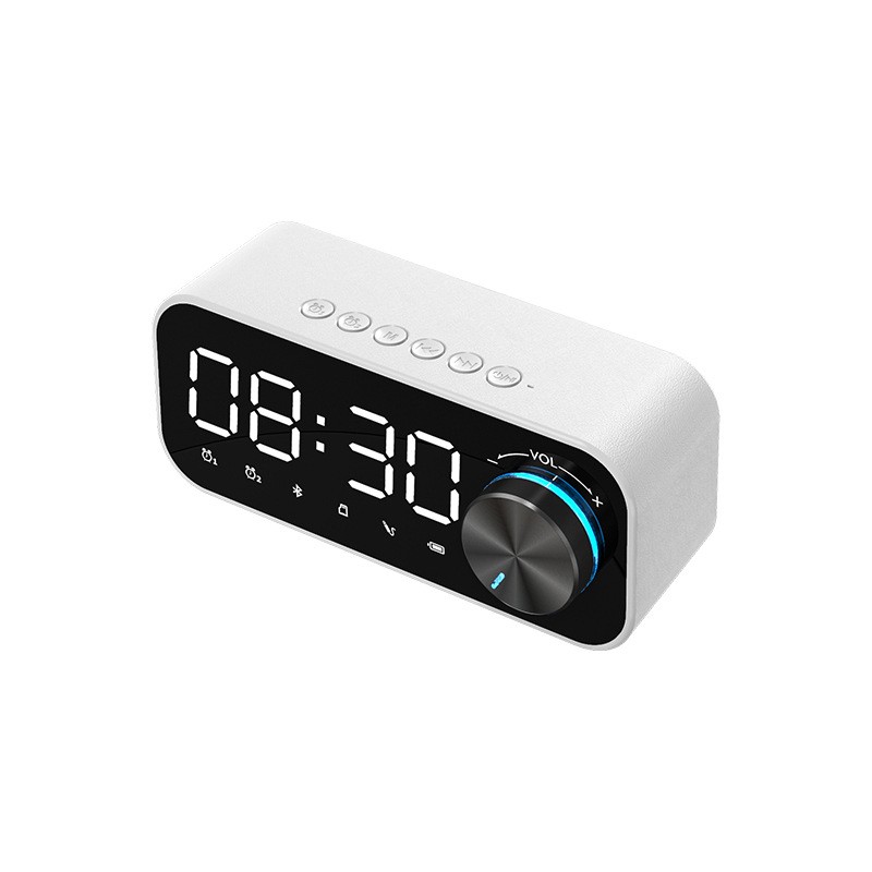 2023 Hot Selling Music Player LED Bt Speaker with Digital Display TF Card Desk Table Alarm Clock Speaker